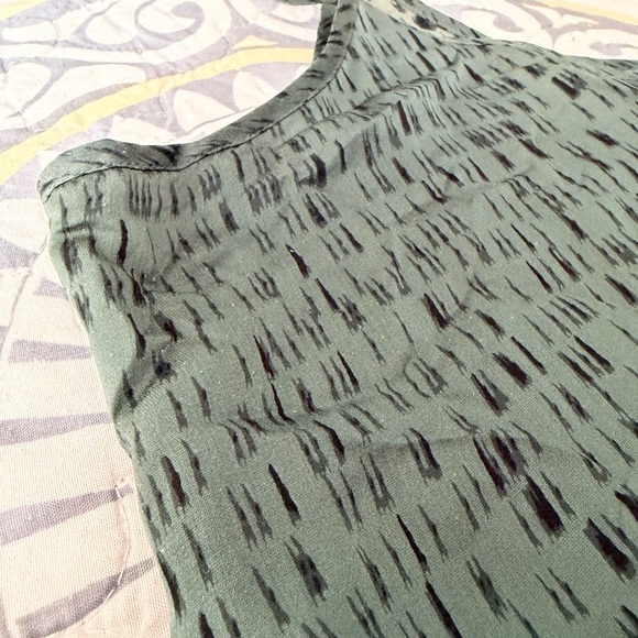 Eileen Fisher Nori Dash-Print Silk Organic Cotton Slip Dress, Green, Large - Picture 11 of 12